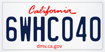 CA license plate 6WHC040