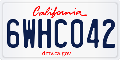 CA license plate 6WHC042