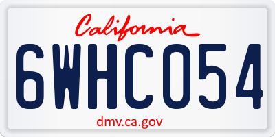 CA license plate 6WHC054