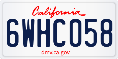 CA license plate 6WHC058