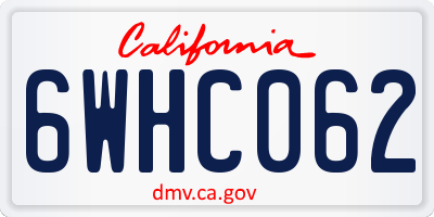 CA license plate 6WHC062