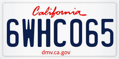 CA license plate 6WHC065
