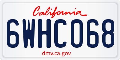 CA license plate 6WHC068