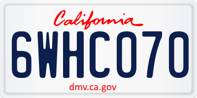 CA license plate 6WHC070