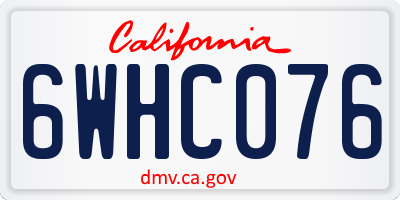 CA license plate 6WHC076