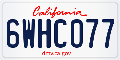 CA license plate 6WHC077