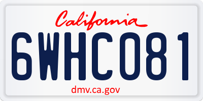 CA license plate 6WHC081