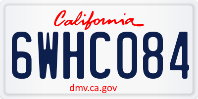 CA license plate 6WHC084