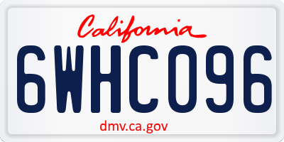 CA license plate 6WHC096