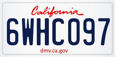CA license plate 6WHC097