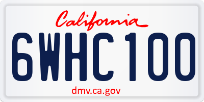 CA license plate 6WHC100