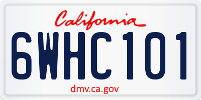 CA license plate 6WHC101