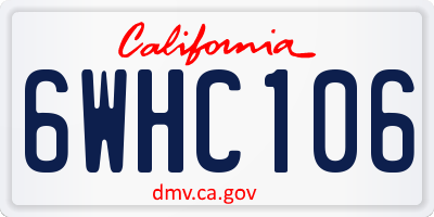 CA license plate 6WHC106