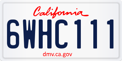 CA license plate 6WHC111