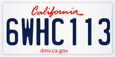 CA license plate 6WHC113