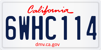 CA license plate 6WHC114