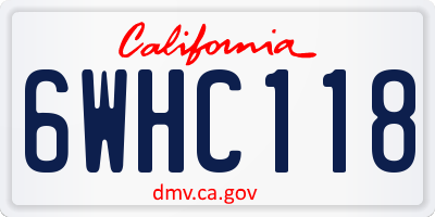 CA license plate 6WHC118