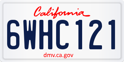 CA license plate 6WHC121