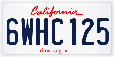 CA license plate 6WHC125