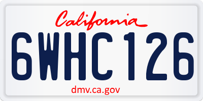 CA license plate 6WHC126