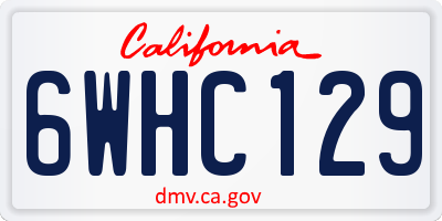 CA license plate 6WHC129