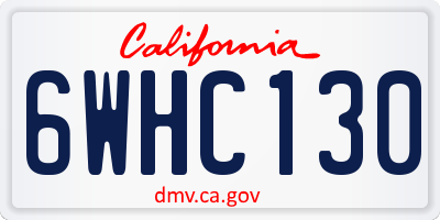 CA license plate 6WHC130