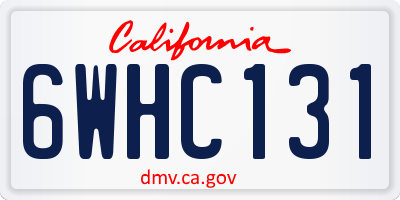 CA license plate 6WHC131