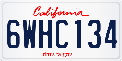CA license plate 6WHC134