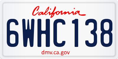 CA license plate 6WHC138