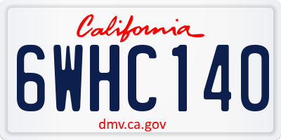 CA license plate 6WHC140