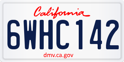 CA license plate 6WHC142