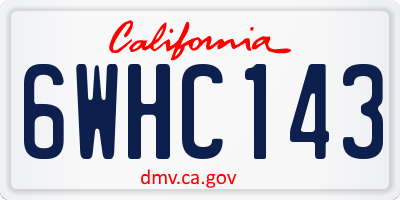 CA license plate 6WHC143