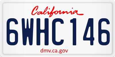 CA license plate 6WHC146