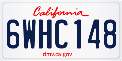 CA license plate 6WHC148
