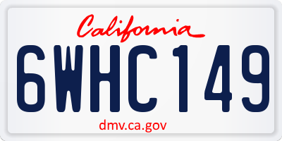 CA license plate 6WHC149