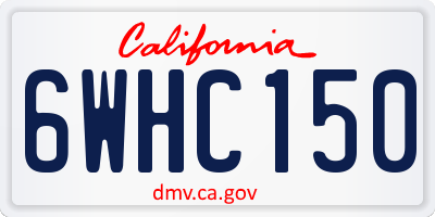 CA license plate 6WHC150