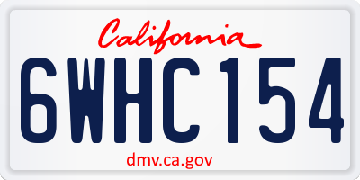 CA license plate 6WHC154