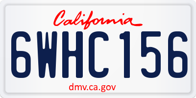 CA license plate 6WHC156