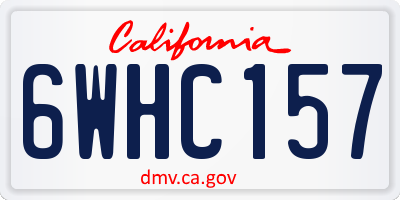 CA license plate 6WHC157