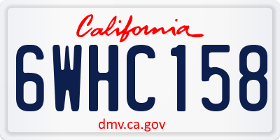 CA license plate 6WHC158