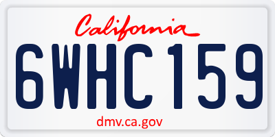 CA license plate 6WHC159