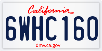 CA license plate 6WHC160