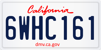 CA license plate 6WHC161
