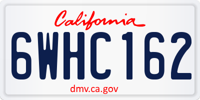 CA license plate 6WHC162