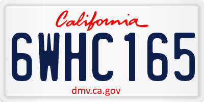 CA license plate 6WHC165