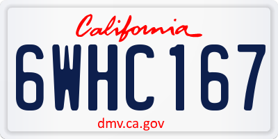 CA license plate 6WHC167