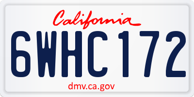 CA license plate 6WHC172