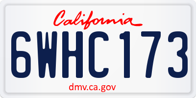CA license plate 6WHC173