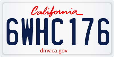 CA license plate 6WHC176