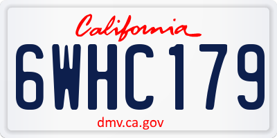 CA license plate 6WHC179